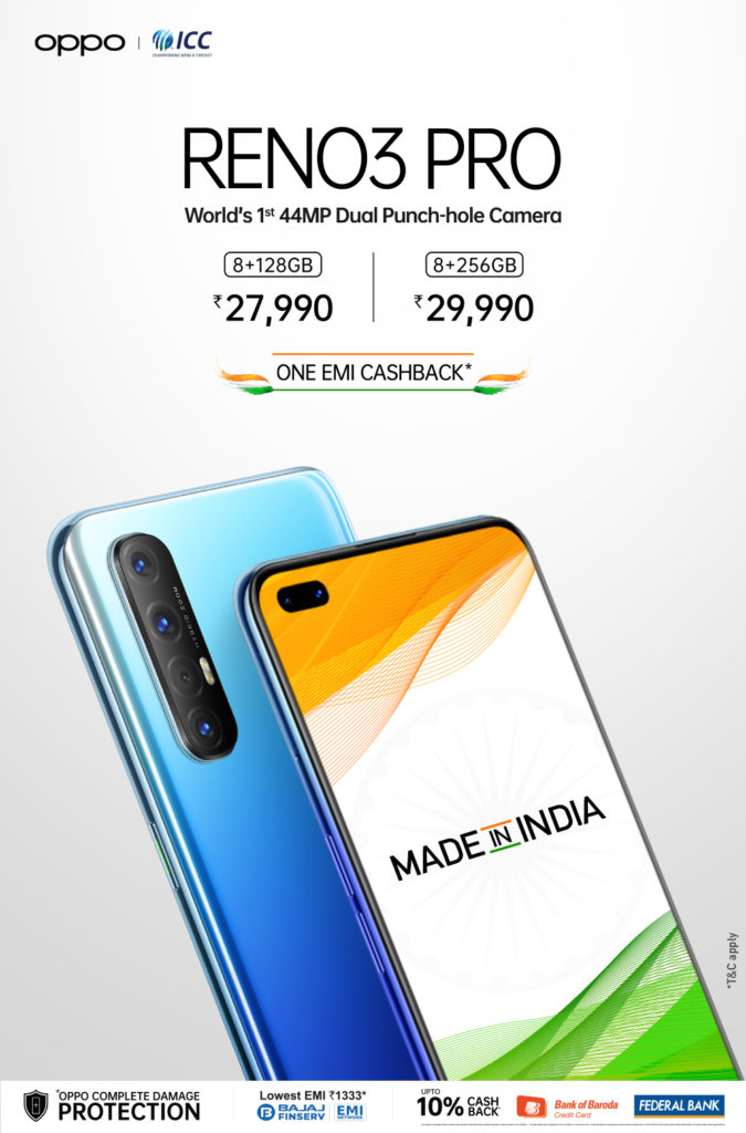 OPPO Sells Reno3 Pro for INR 27,990 with Exciting Offers to Celebrate Independence Day Starting 12th Aug 2020